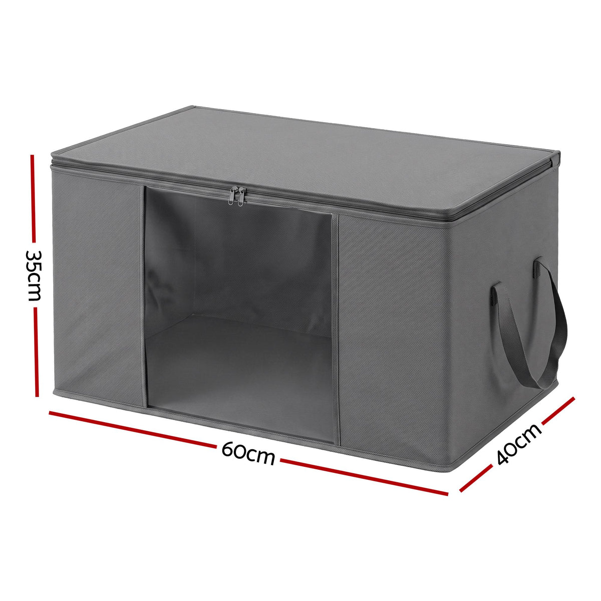 Blanket storage bag in use
