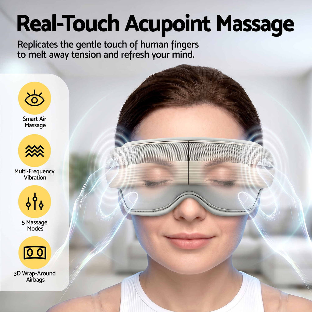 Airbag compression eye massager features