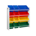 Kids toy storage rack with 12 bins