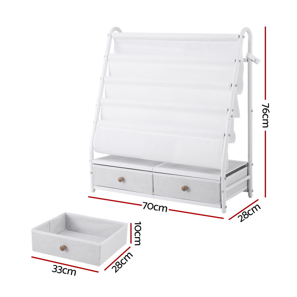 Kids metal bookshelf features