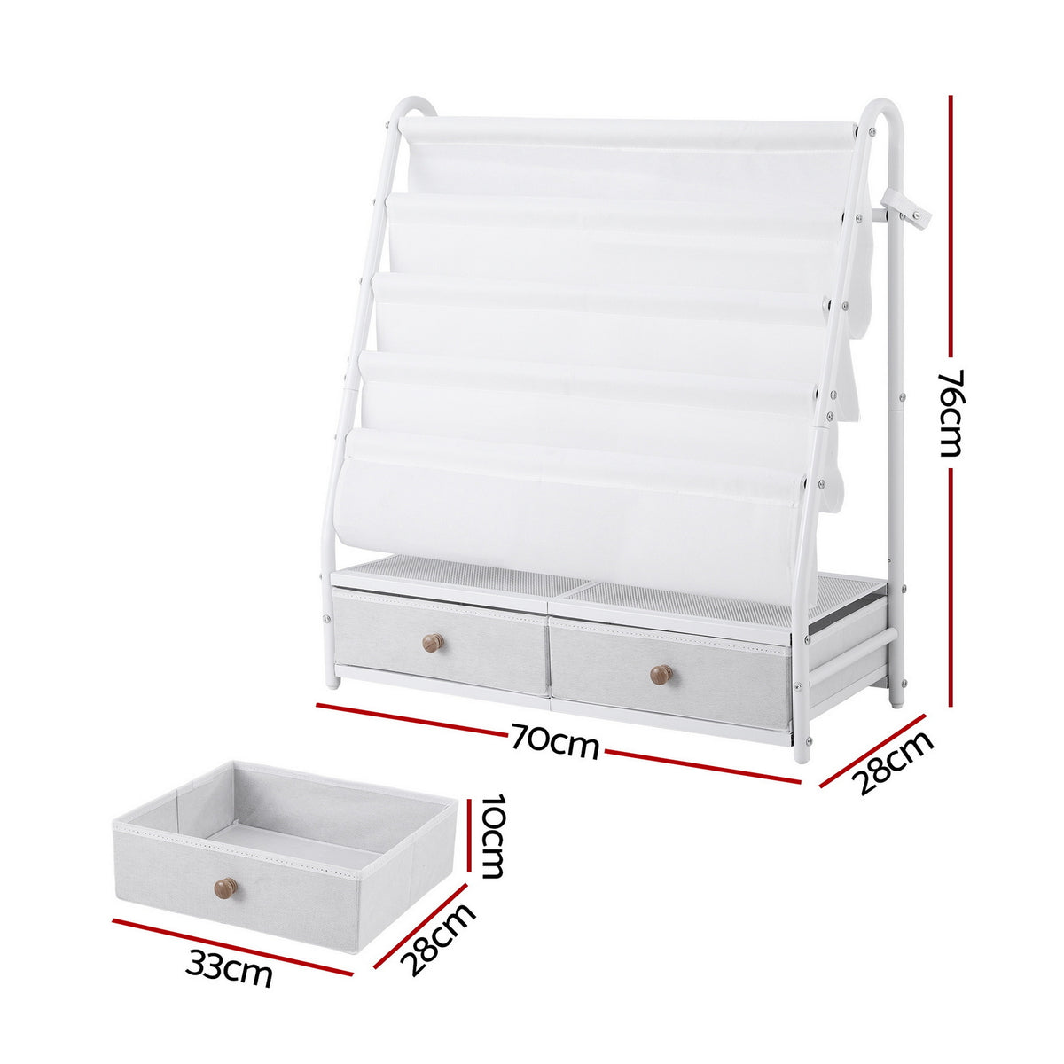 Kids metal bookshelf features