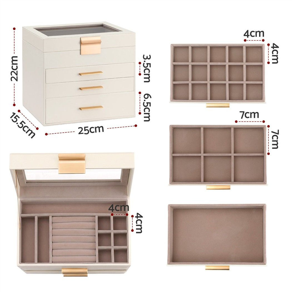 Jewellery box drawers open