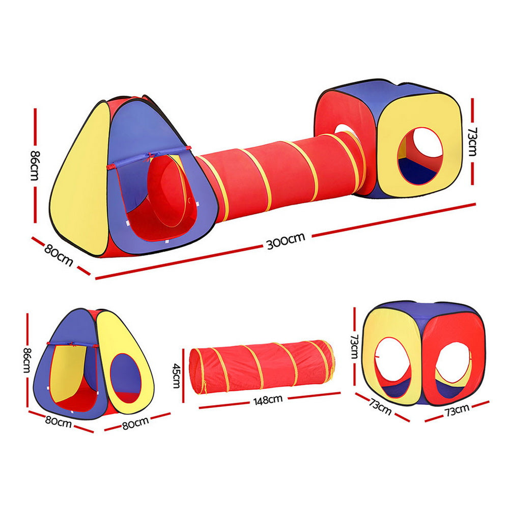 Play tent set up indoors