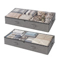 Two grey 90L under-bed storage bags with clear tops