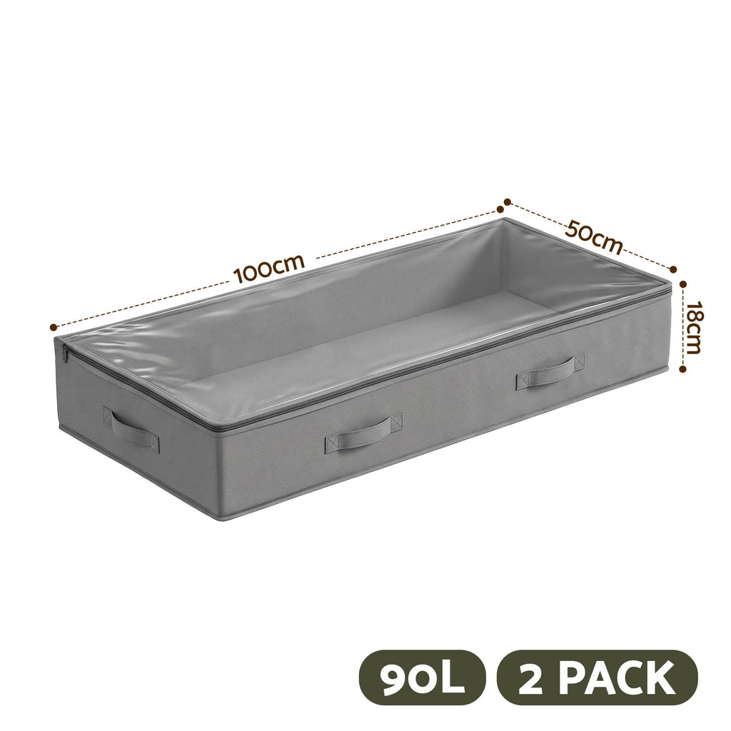 Under-bed storage bag in use
