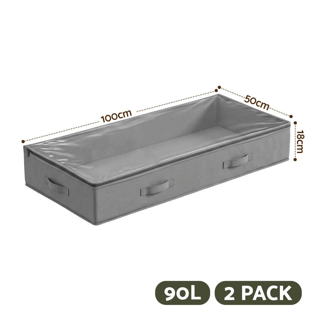 Under-bed storage bag in use