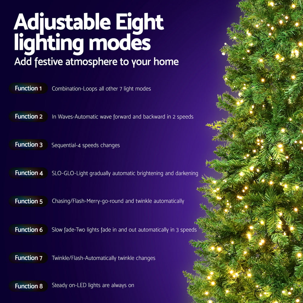 Pre-lit Christmas tree with eight adjustable lighting modes