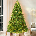 2.1m pre-lit Christmas tree with warm white LEDs in a living room